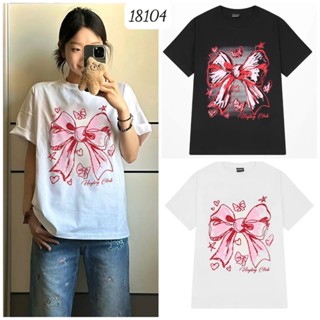 Áo thun Oversize BIGSIZE Quảng Châu OVS hình t i m Nơ to chất đẹp - 18104