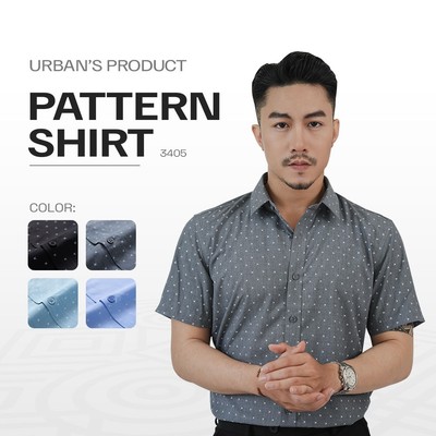Áo sơ mi nam họa tiết URBAN, vải COTTON mềm mịn, thoáng khí tốt, hạn chế nhăn, đi làm, công sở, đi chơi NO.3405
