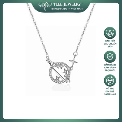 Dây chuyền bạc nữ TLEE mặt trái đất đính đá nữ tính TLEE JEWELRY D0179