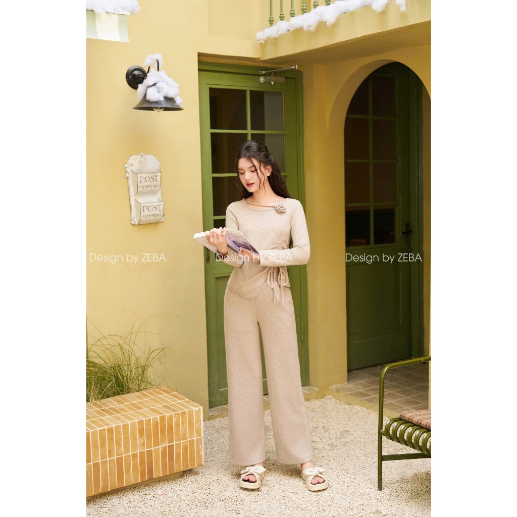 Set đồ nữ ZEBA bộ mặc nhà tăm Hàn cao cấp M3223