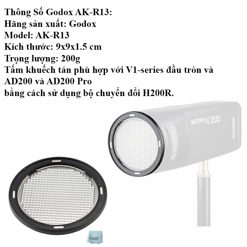 Ngàm tản sáng Godox S-R2 tản chụp AK-R11 hắt AK-R12, chóa AK-R14 - Godox AK-R13