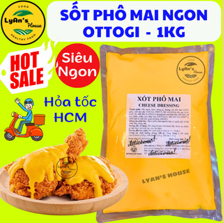   Hỏa Tốc HCM  XỐT PHÔ MAI Ottogi 1kg Sốt phô mai chấm gà rán đồ nướng BBQ bò bít tết Sốt gà rán snack An Phát Phát 