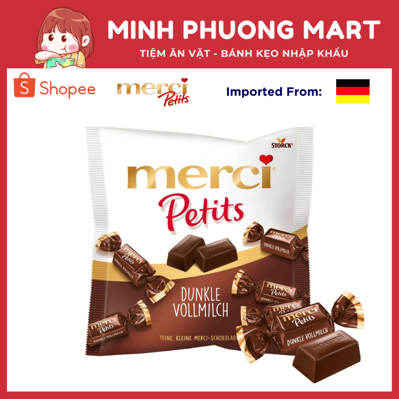 Kẹo Merci Dark Whole Milk Chocolate 125g