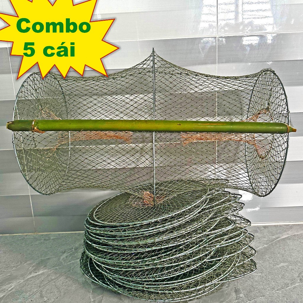 Combo 5 Lờ Cá Lóc Cải Tiến Vành Kẽm 30x52cm