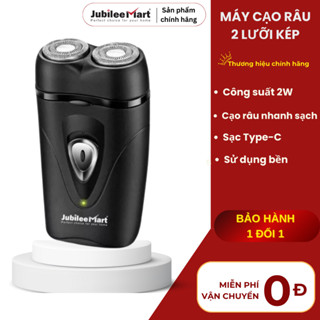 BH 2 NĂM Tặng Kèm Bộ Lưỡi Dao Thay Thế Máy Cạo Râu Mini 2 Lưỡi Kép JUBILEE MART Pin Sạc Type C