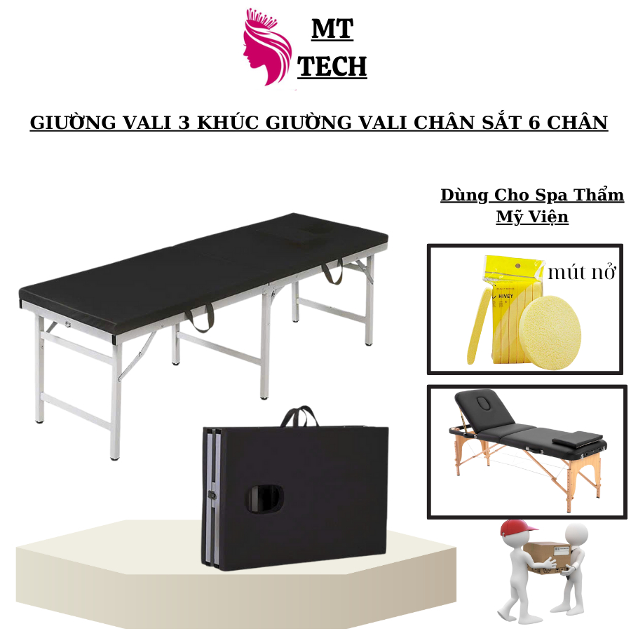 Giường Vali Inox Gấp Gọn Giường Sắt 6 Chân Giường Vali Gấp Gọn Chân Sắt Chắc giường Vali 3 Khúc | BigBuy360 - bigbuy360.vn