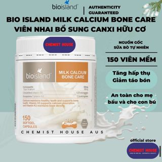 Viên Canxi Sữa Hữu Cơ Tự Nhiên Bio Island Úc Cho Bầu, Bú,Người Lớn Tuổi Milk Calcium Bone Care 150 Viên Có D3 K2 Canxi