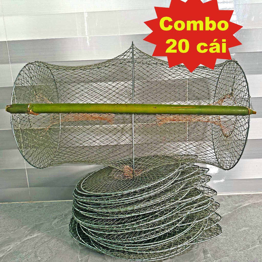 Combo 20 Lờ Cá Lóc Cải Tiến Vành Kẽm 30x52cm