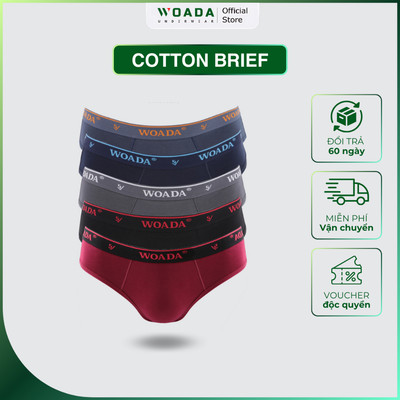 [COMBO 5] Quần Lót Nam Brief Chất Liệu Cotton Thoáng Mát Thương Hiệu WOADA LK019
