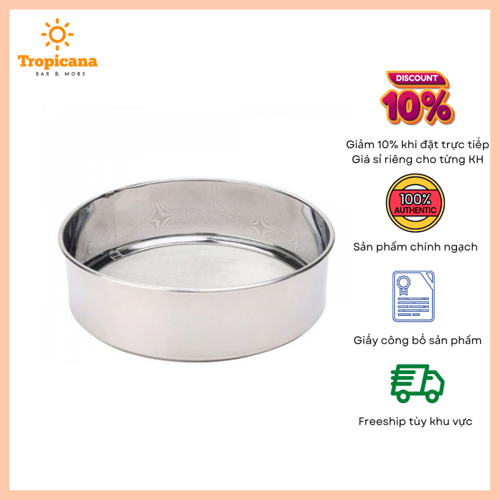 Rây bột tròn Inox 15cm - làm bánh