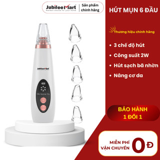  Tặng 6 Đầu Hút - Máy hút mụn Jubilee Mart Hút Sạch Mụn Cám Bã Nhờn Sử Dụng Pin BH 2 NĂM 