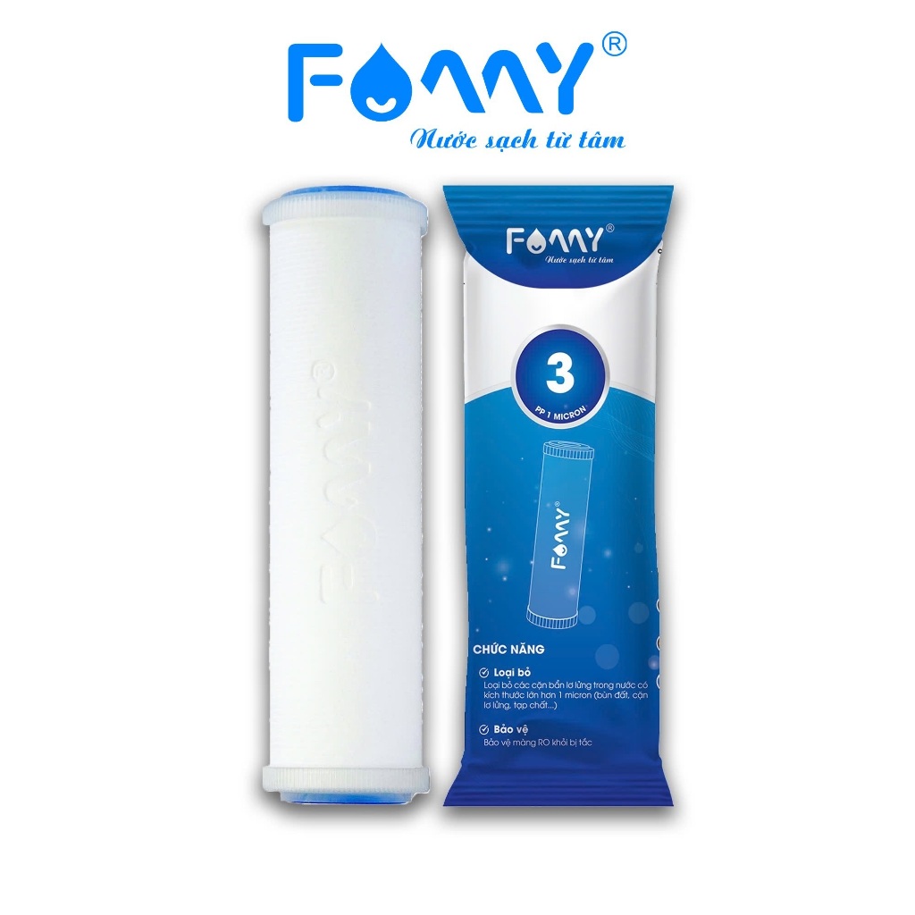 Famy - Lõi Lọc Nước Lõi Lọc Thô Số 3 FAMY PP1 - Dùng Được Cho Các Loại Máy Lọc Nước - Chính Hãng