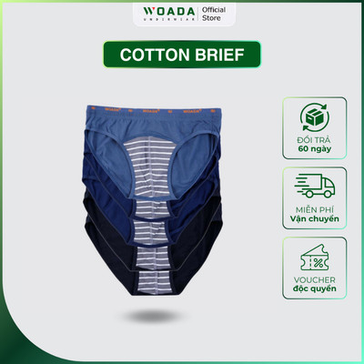[COMBO 5] Quần Lót Nam Lưng Sọc Chất Liệu Cotton Thoáng Mát Thương Hiệu WOADA LK006S