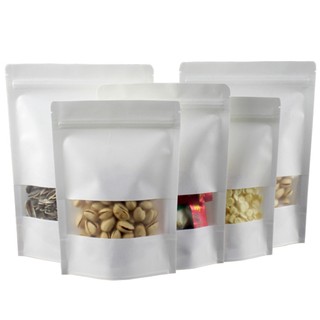 50 chiếc một mặt rõ ràng giấy kraft trắng ziplock túi, giấy kraft ziplock túi