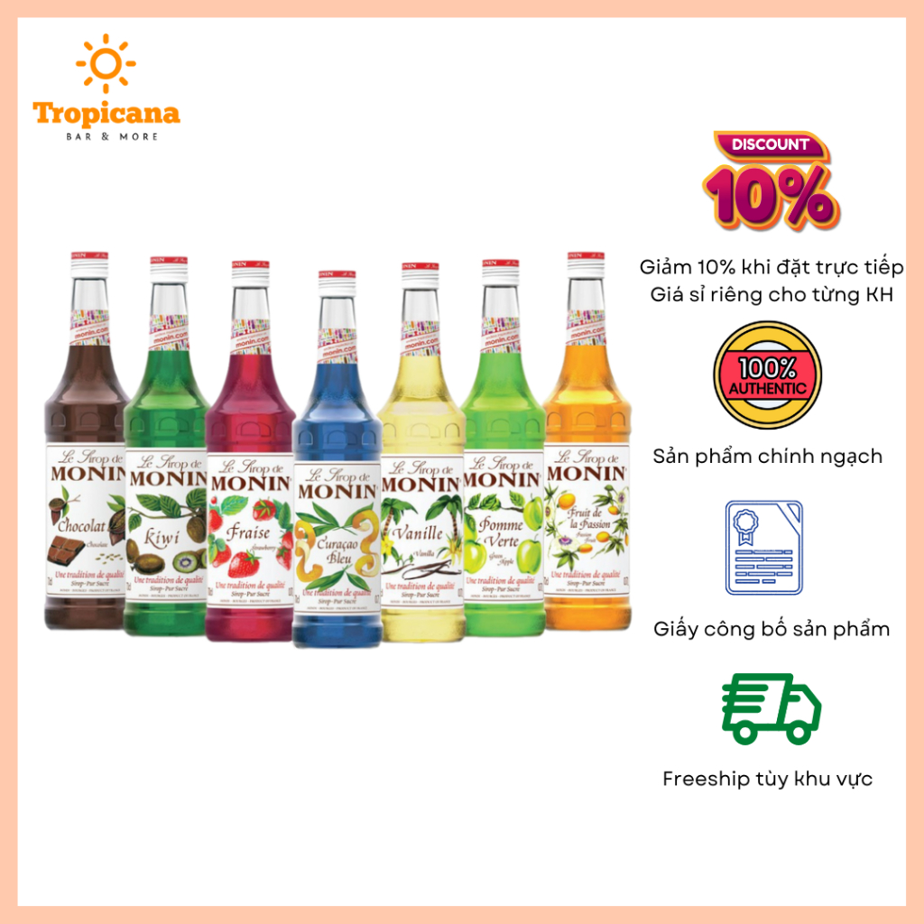 Syrup Monin đủ vị - Chai 700ml