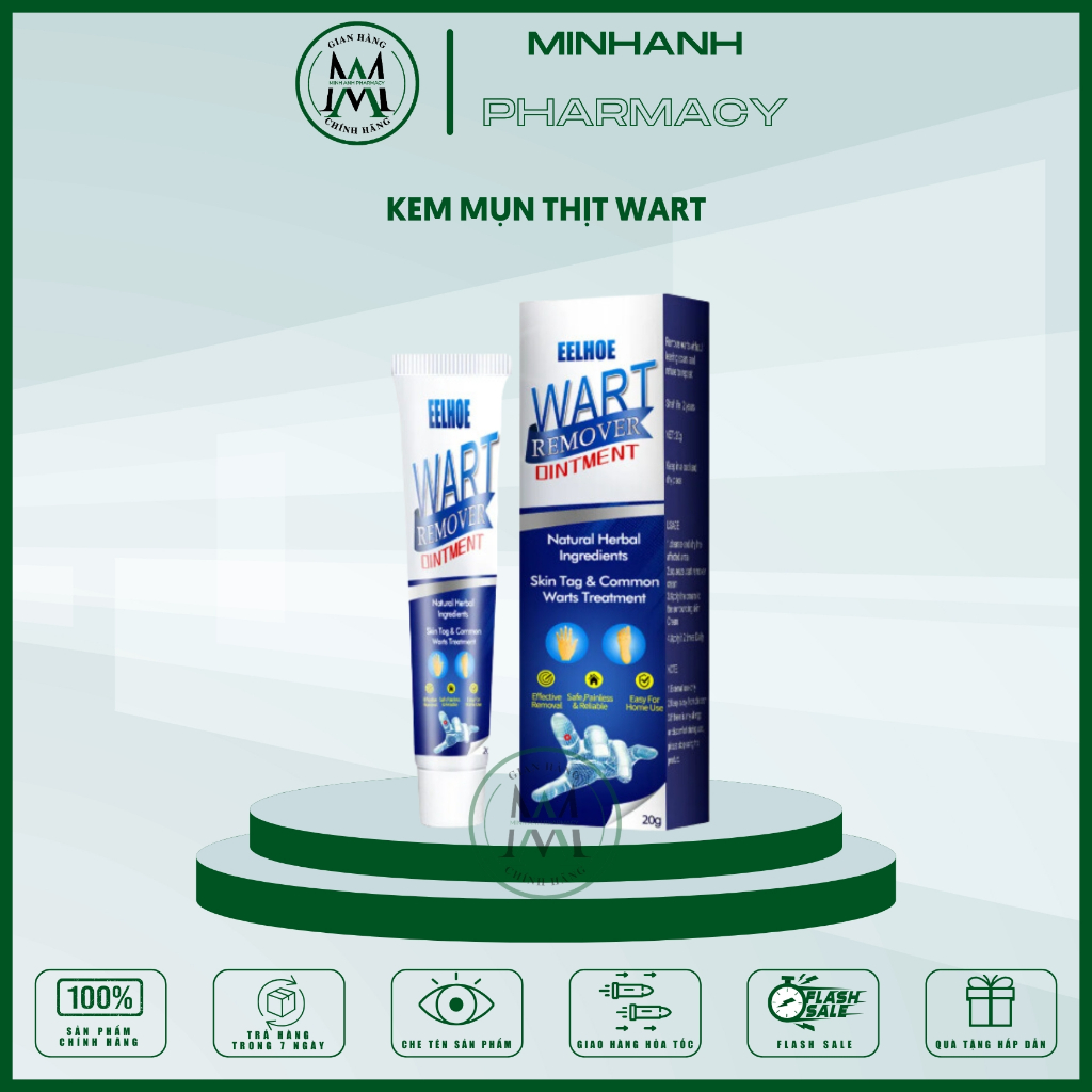 Kem Wart Remover Ointment loại bỏ mụn cóc mụn thịt nốt ruồi trên da từ thảo dược thiên nhiên cao cấp không gây sẹo