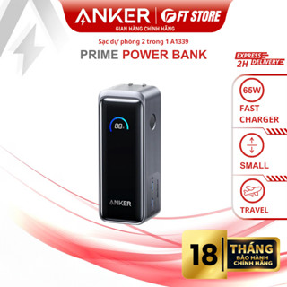 Pin Sạc Dự Phòng Kiêm củ sạc ANKER Prime Fusion 9600mAh 65W - 2 cổng USB-C - kèm cáp, túi (CtoC 3,3 ft, 100W) - A1339