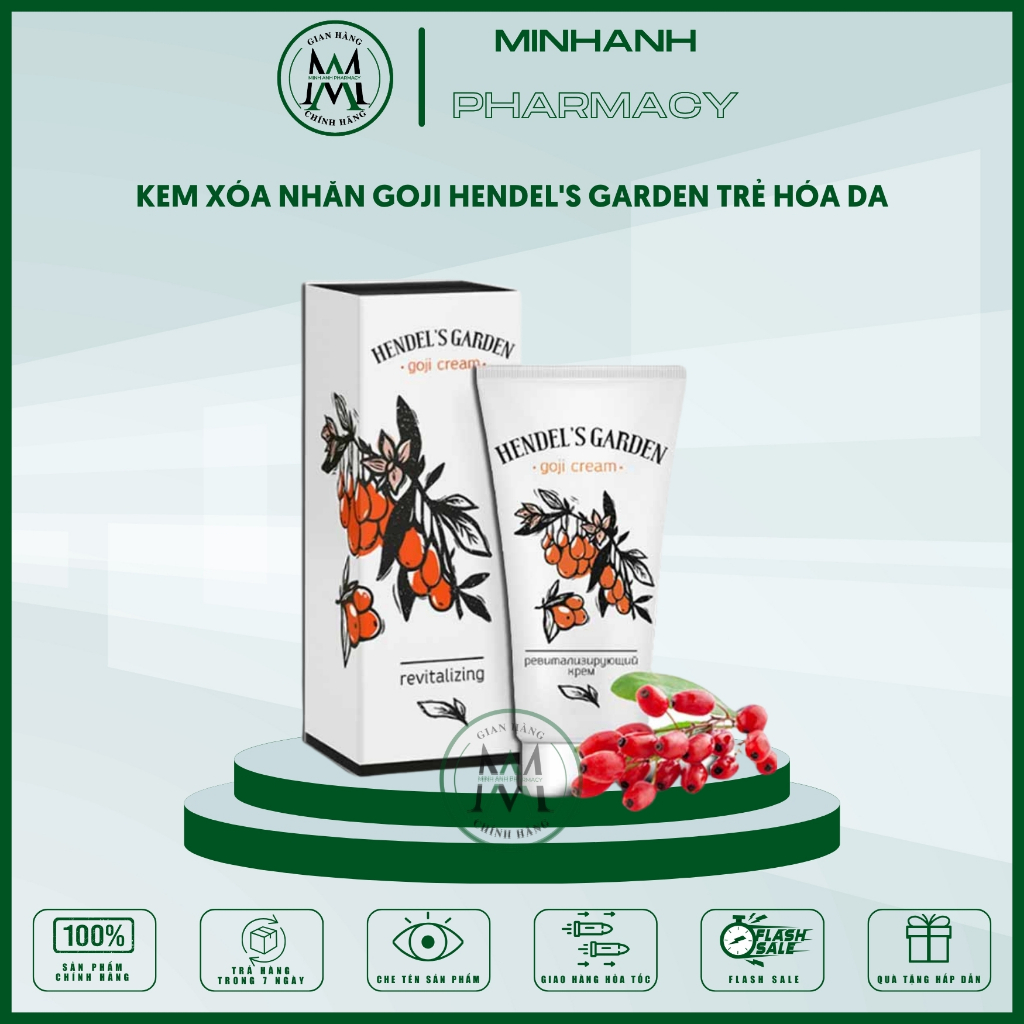 Xóa nếp nhăn ‪Goji‬ Hendel’s Garden giúp da căng mịn ngăn chảy xệ, xóa tan bọng mắt hết nhăn khóe miệng vùng mặt cổ‬‬