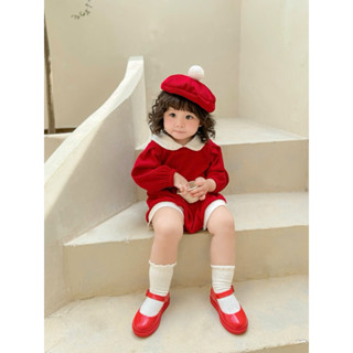 [Sẵn ship] SET KÈM MŨ CHO TONE ĐỎ MẶC NOEL TẾT CHO BÉ GÁI