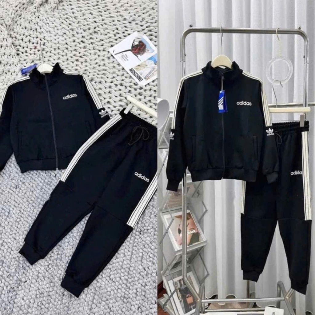 Set Bộ Nữ DAS Chạy Dây Viền Chất Liệu Umi Dầy Dặn Mềm Mịn - Bộ Nỉ Thể Thao Nam Nữ Năng Động Cá Tính 