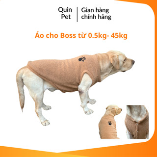  Qiun Pet Áo ấm cho chó to mặt ngoài lông cừu mặt trong nỉ hình thêu co giãn 2 chiều 