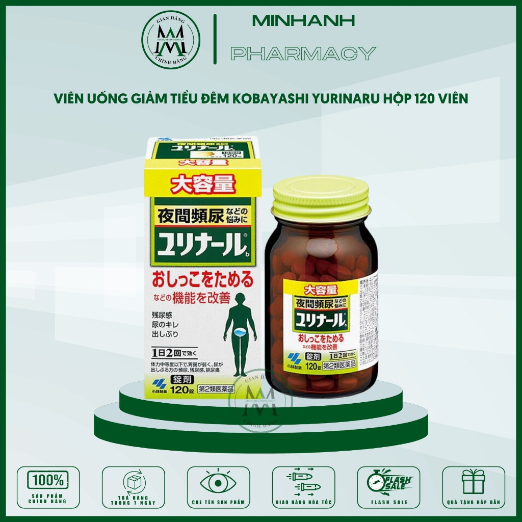 Viên uống hỗ trợ giẩm tiểu đêm tiểu nhiều lần tiểu rắc Kobayashi Nhật Bản hộp 120 viên