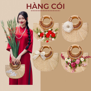  Túi lục bình miệng ngang bán nguyệt size 28 chụp ảnh áo dài Tết-Hàng Cói 