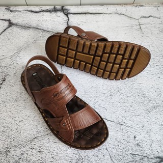 Dép da nam cao cấp ,dép nam trung niên cho bố, đế kếp khâu 2 đường chỉ toàn bộ chắc chắn