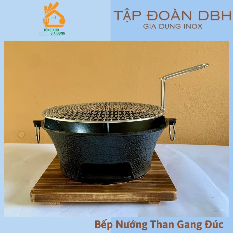 [RẺ NHẤT] Lò Nướng Than, Bếp Nướng Than Hoa, Nướng Thịt BBQ HUYCOOK88 Làm Bằng Gang Đúc Nguyên Khối Nhập Khẩu