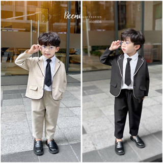 Set vest công tử 3 chi tiết chất chéo hàn cho bé Beemo FASHION