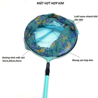 ( SALE ) Vợt Carbon BEIXIANG HOA BĂNG câu cá cán 2m1, 2m4, 2m7 & Vành 40cm, tay cầm cao su, bền đẹp chất lượng.
