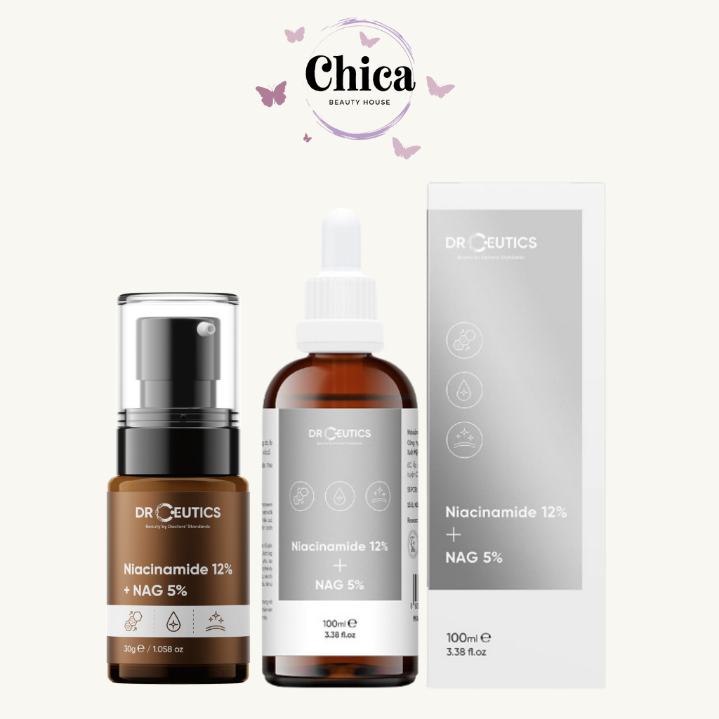 Serum B3 DrCeutics Niacinamide 12% + NAG 5% Kiềm Dầu Sáng Đều Màu Da 30g