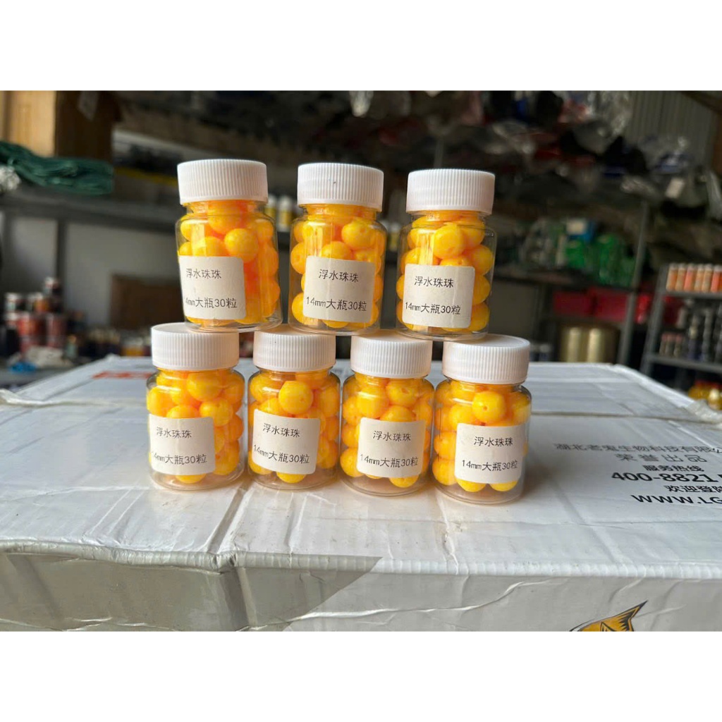 Hạt đan câu cá-hạt đan nổi vị ngô 14mm-lọ 30 viên câu cá silicol ( ĐT)