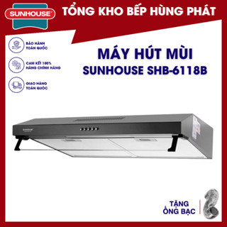 Máy hút mùi Sunhouse SHB6118B, 3 phím tốc dễ sử dụng, lực hút 750m3/h êm ái, bảo hành 3 năm