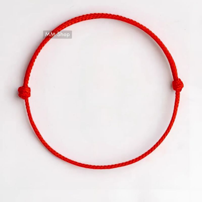 Vòng tay, vòng chân dây đỏ loại đẹp có thể điều chỉnh, vòng tay nam nữ thiết kế đơn giản.