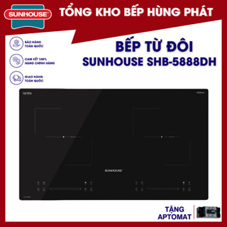 BẾP ĐÔI ĐIỆN TỪ SUNHOUSE SHB 5888DH, Mặt kính bo viền, BOOSTER nấu nhanh,INVERTER tiết kiệm điện