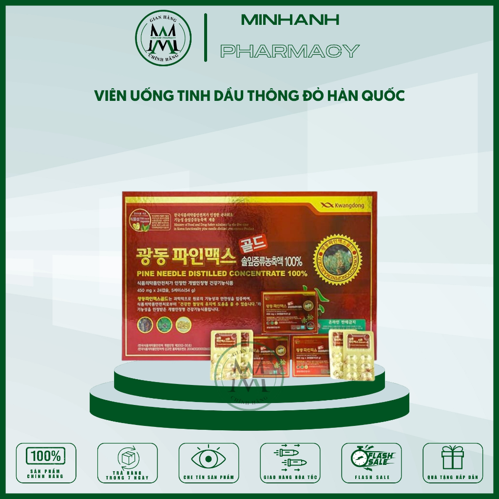 Tinh Dầu Thông Đỏ Kwangdong 120 viên