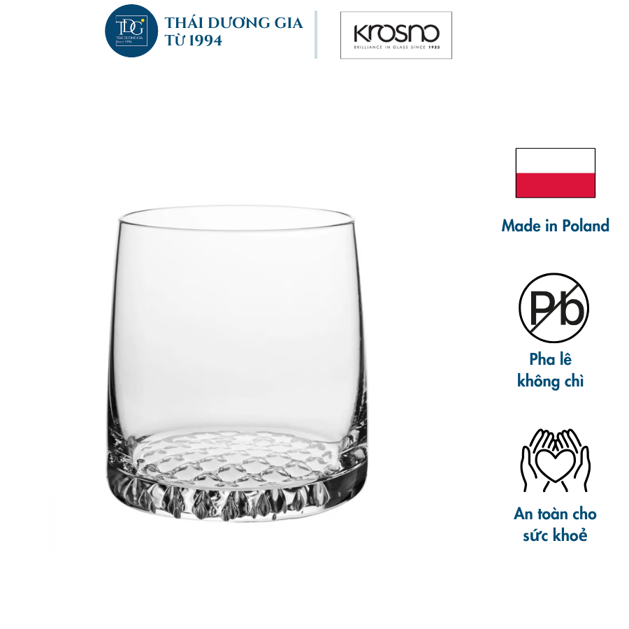 Bộ 6 cốc pha lê uống rượu mạnh whisky FJORD 300ml Ba Lan Krosno-877013