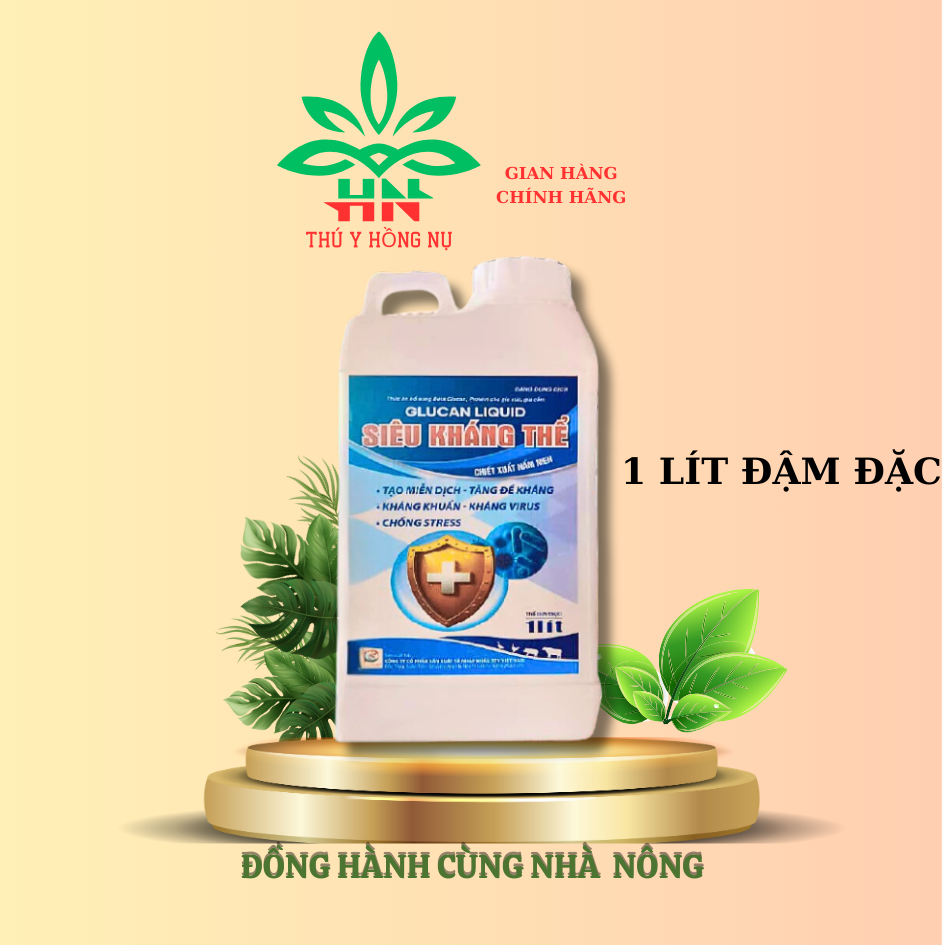 Siêu Kháng Thể GLUCAN LIQUID, Thức Ăn Bổ Sung Beta Glucan, Protein Cho Gia Súc, Gia Cầm 1 Lít