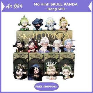   Full set 12 box + 1 secret  Hộp Bí Ẩn Blind Box Skull Panda - Phiên Bản SP11 Cực Cute Loại 1 