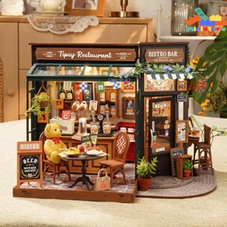 [Bản Tiếng Anh] Nhà búp bê gỗ DIY Robotime Rolife Miniature House Kit | Tipsy Restaurant DG167 tự lắp ghép Quà tặng