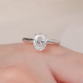 KL0009 Nhẫn Bạc Nữ Ovale Đai Trơn Đá Oval Cut 9.0ly by Kylan Silver