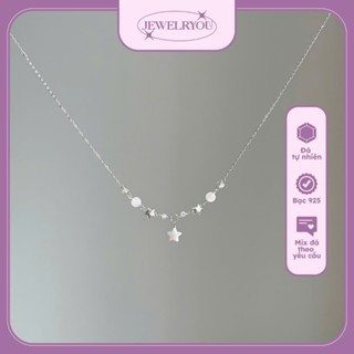 Vòng cổ charm ngôi sao bạc s925 mix rose Jewelryou đá năng lượng tình duyên may mắn - Jew17