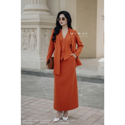 Set Áo Vest Gile Chân Váy A và Quần Nữ MY WAY Dài Tay Vạt Nơ Cách Điệu Sang Trọng 2MVB0262w 3MJL606 - 2MCA228 - 2MQB01