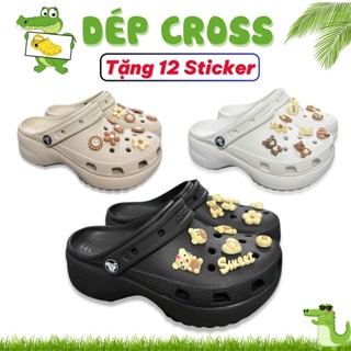 dep cross Dép Crocs Band Classic High Nữ Version 3 đế cao 7cm tặng 12 Jib đá ngẫu nhiên- Hàng chính hãng