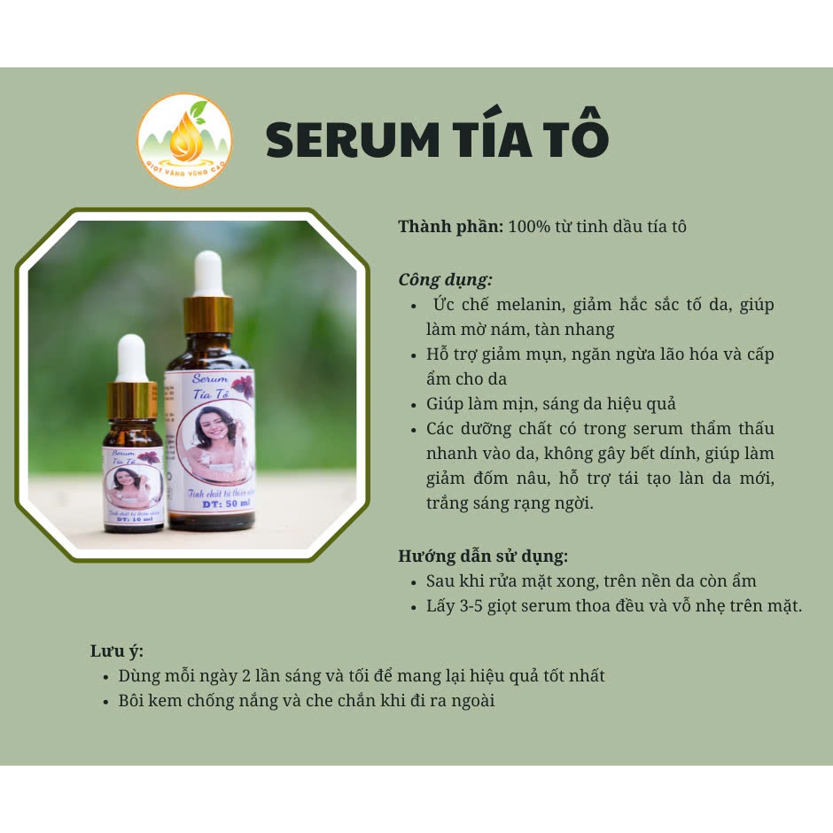 serum tinh dầu tía tô