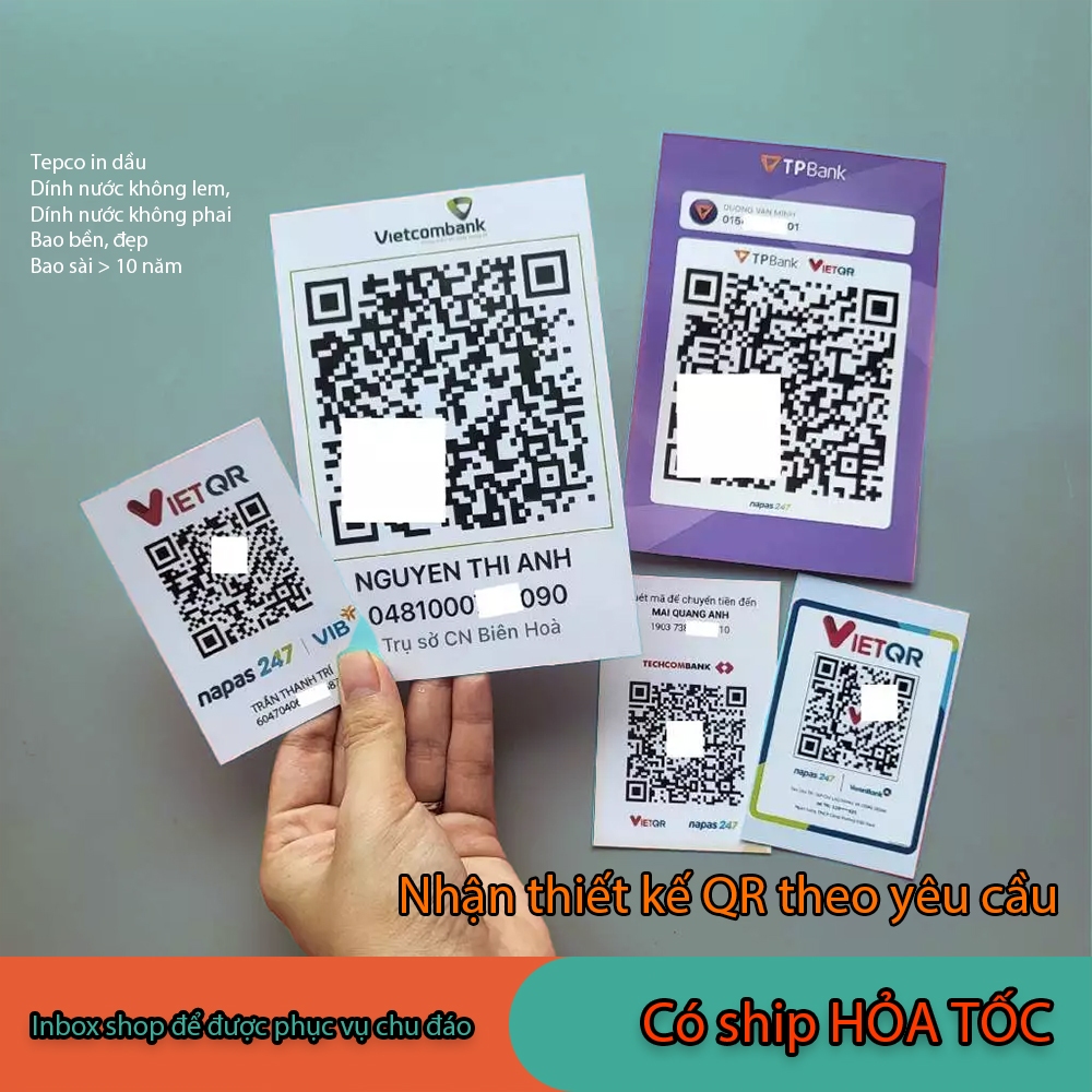 qr in mã QR thanh toán, in mã QR menu món ăn, web... in mã theo yêu cầu chất liệu dầu bao bền đẹp