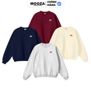 Áo Sweater Nỉ Lông Cáo Form Rộng Mooza Studio Unisex Cotton 100% Nam Nữ áo thu đông dài tay / M