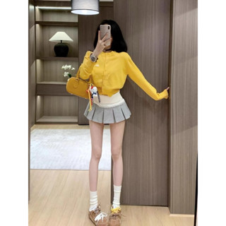 Charlotte.od_[HÌNH THẬT] Set Áo Khoác Len M.iu Mi.u Dáng Ngắn + Chân Váy Xếp Ly Xinh Xắn