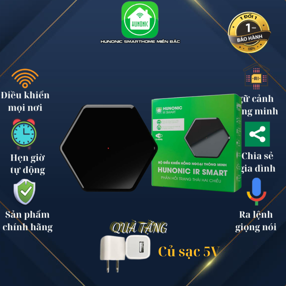 [PRO] Bộ Điều Khiển Hồng Ngoại Hunonic IR Smart Pro, Điều Khiển Tivi/Máy Lạnh Từ Xa Qua Điện Thoại